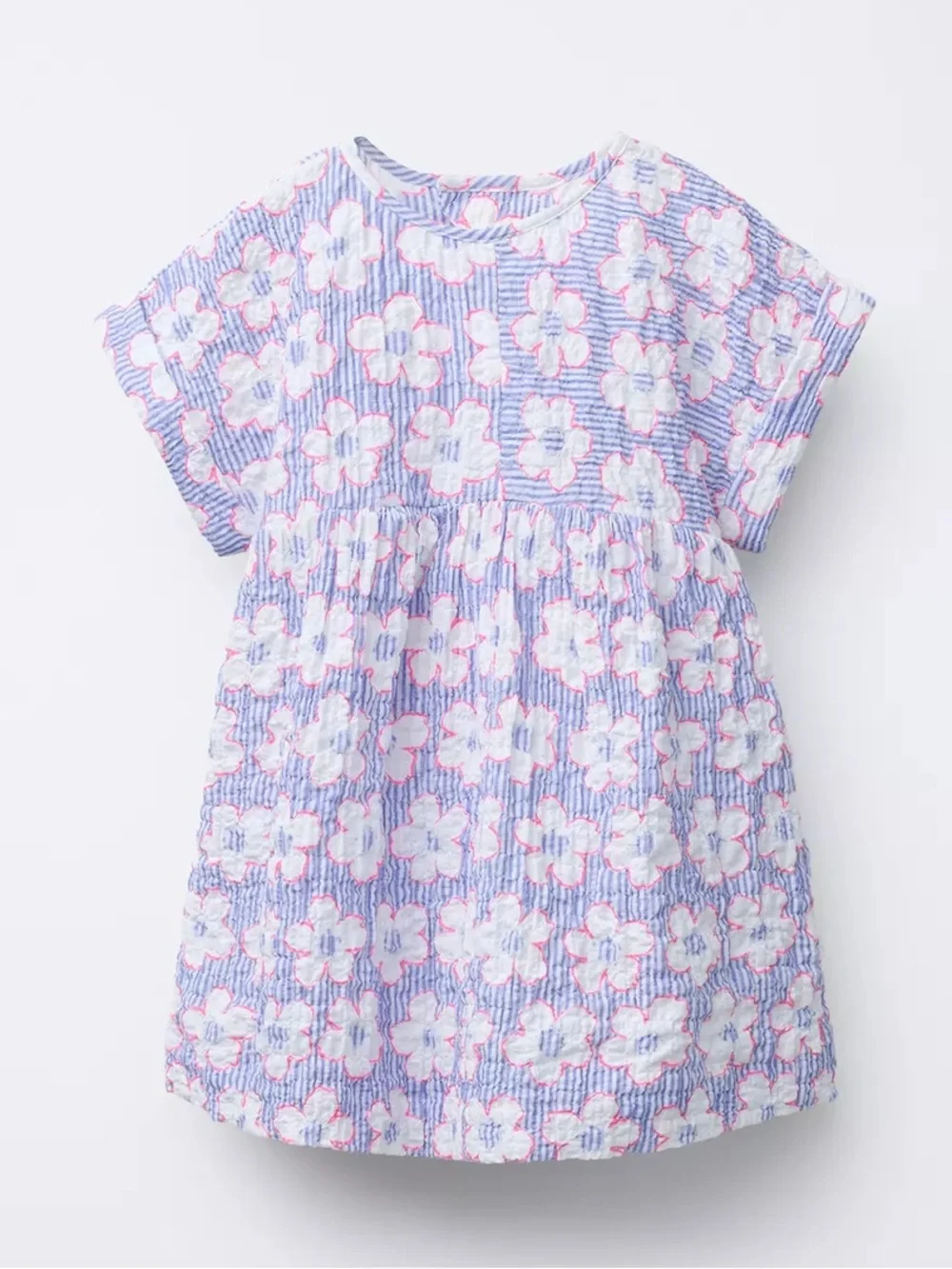 Zara Lilac Floral Short-Sleeve Peplum Top